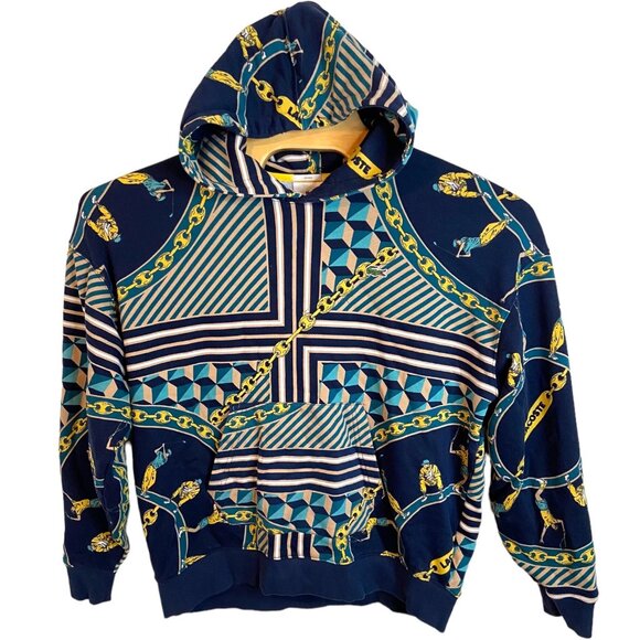 Lacoste XL Unisex LIVE Scarf-Print Sweatshirt Chain links golf print - Picture 2 of 13